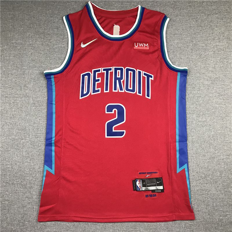 Cheap Men Detroit Pistons 2 Cunningham Red 2022 City Edition Nike NBA Jersey